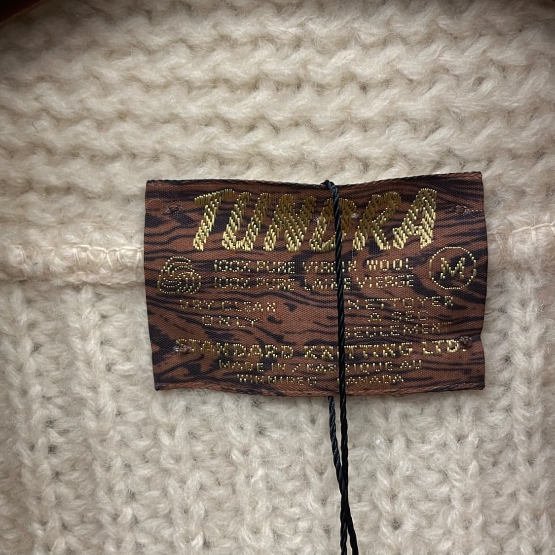 70s 툰드라 캐나다 버진 울 사슴 패턴 코위찬 니트 가디건 상품이미지9