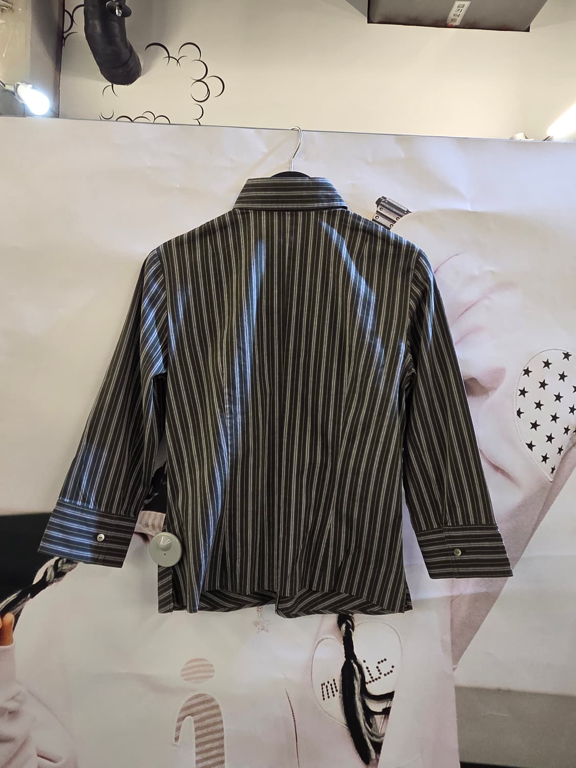 BURBERRY 버버리 그린스트라이프 7부셔츠💯 상품이미지6