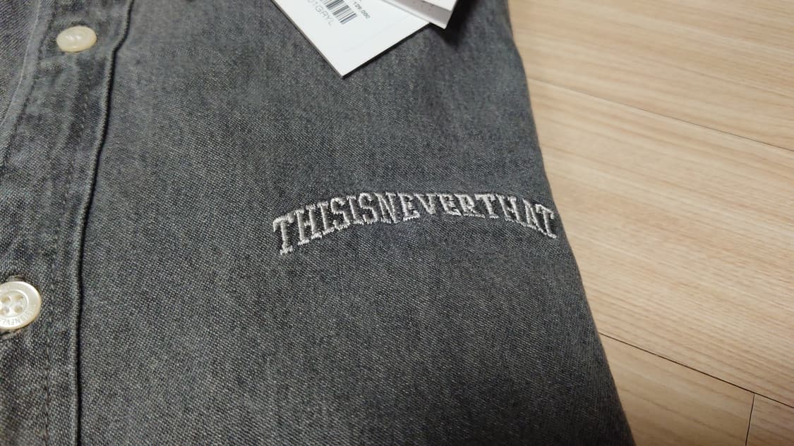 디스이즈네버댓 워시드 데님 셔츠 그레이 L 상품이미지4