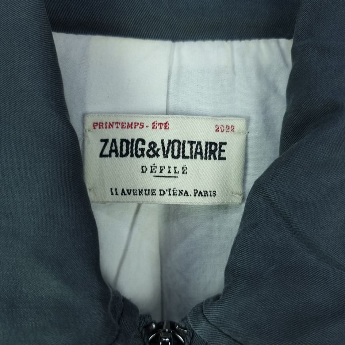 [쟈딕앤볼테르] 멀티 패널 배색 빈티지 블루종 집업 자켓 P01242 상품이미지7