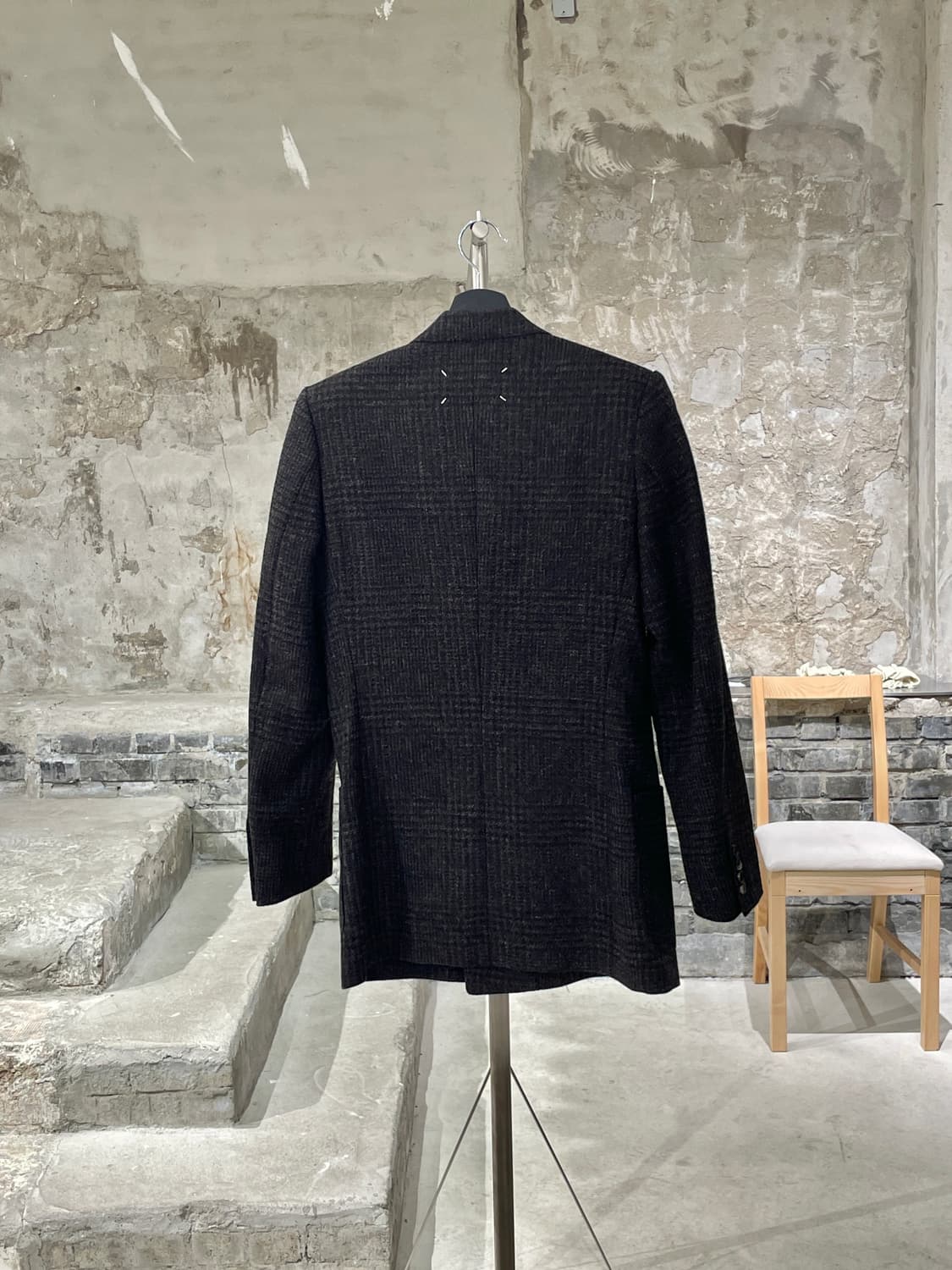 메종 마르지엘라 블랭크탭 브라운 글렌 체크 더블 울 블레이저 상품이미지6