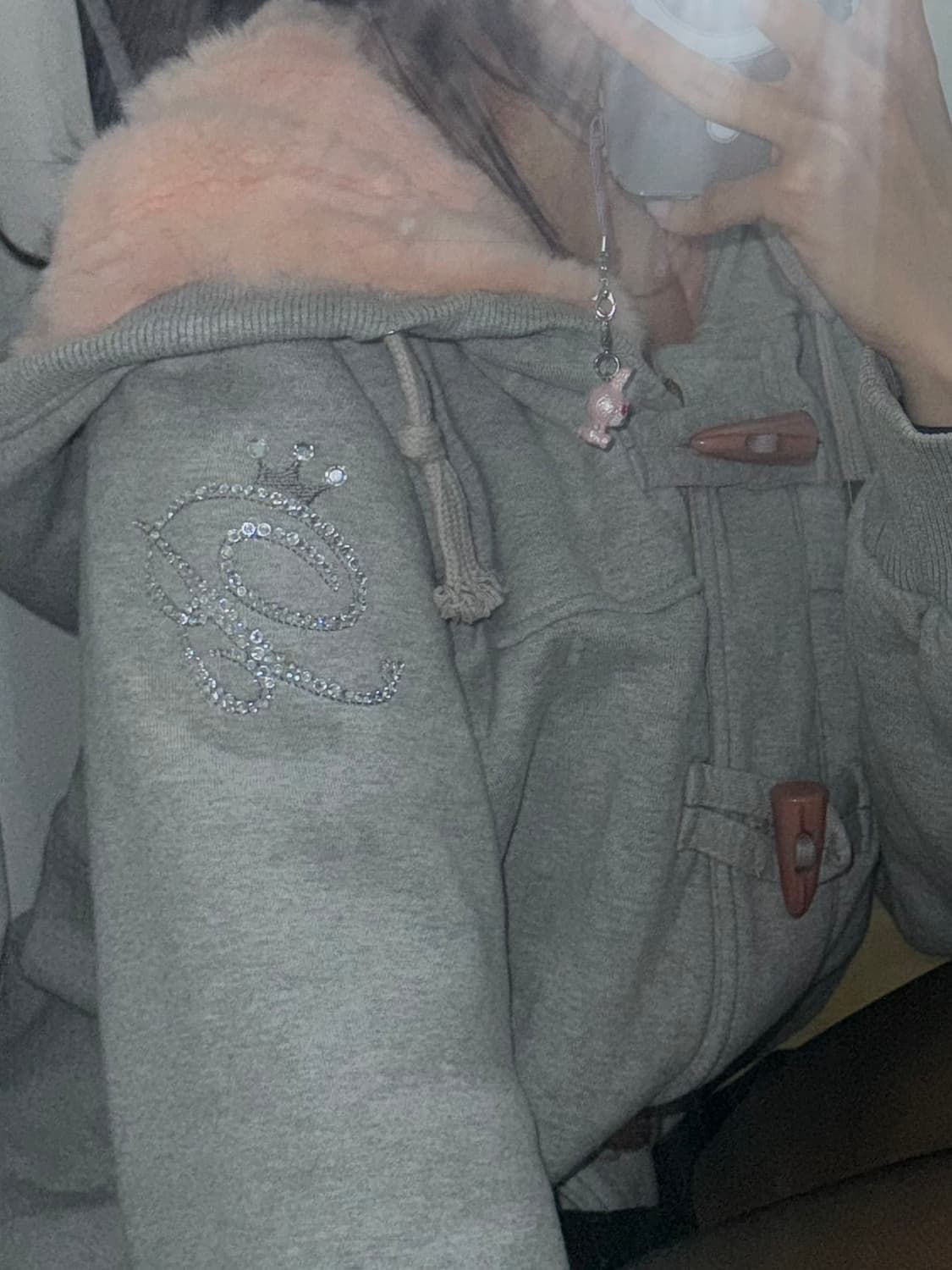 모리걸) 떡볶이 핑크 퍼 코트 상품이미지3