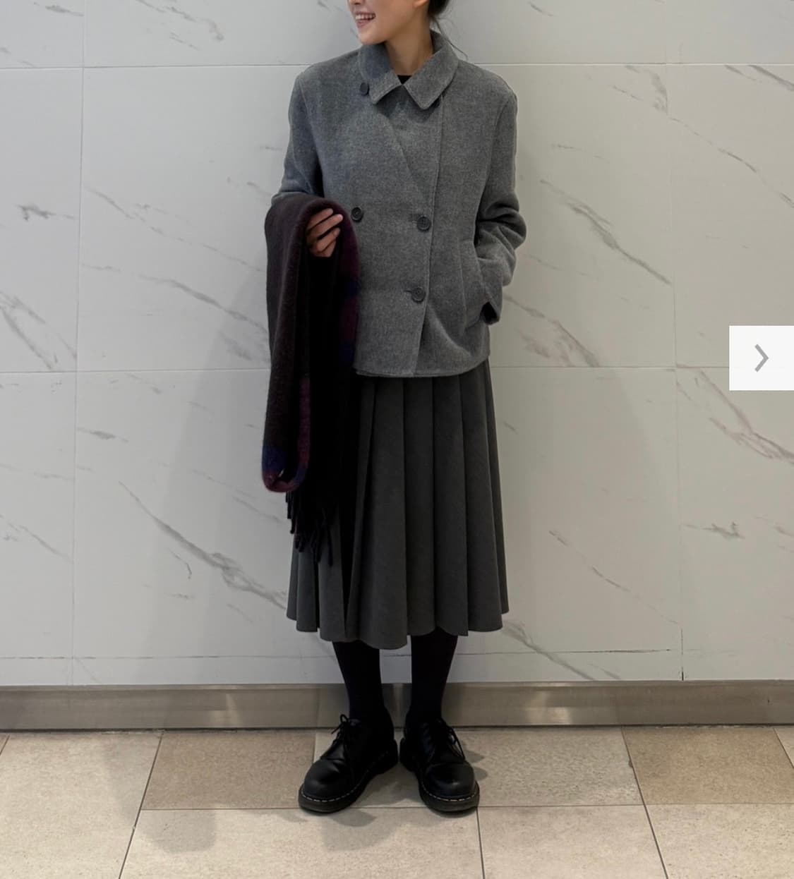 유니클로 더블페이스쇼트코트 그레이 s 상품이미지2