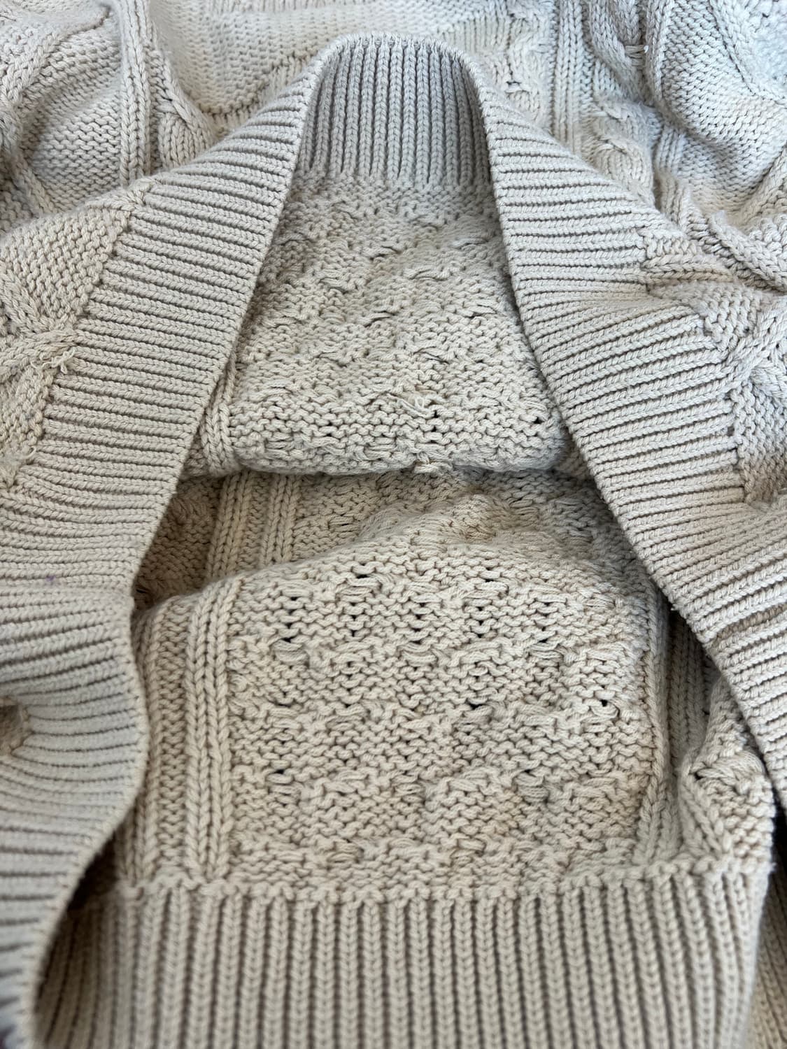 나이키 남여공용 아이보리베이지 라운드니트 케이블니트 상품이미지6