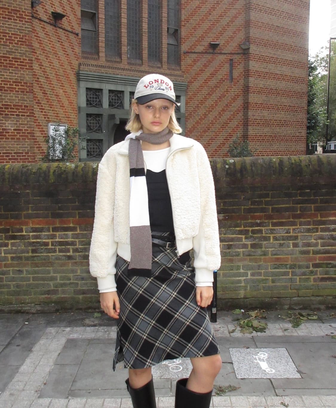 디망쉬 체크 롱 스커트 상품이미지1