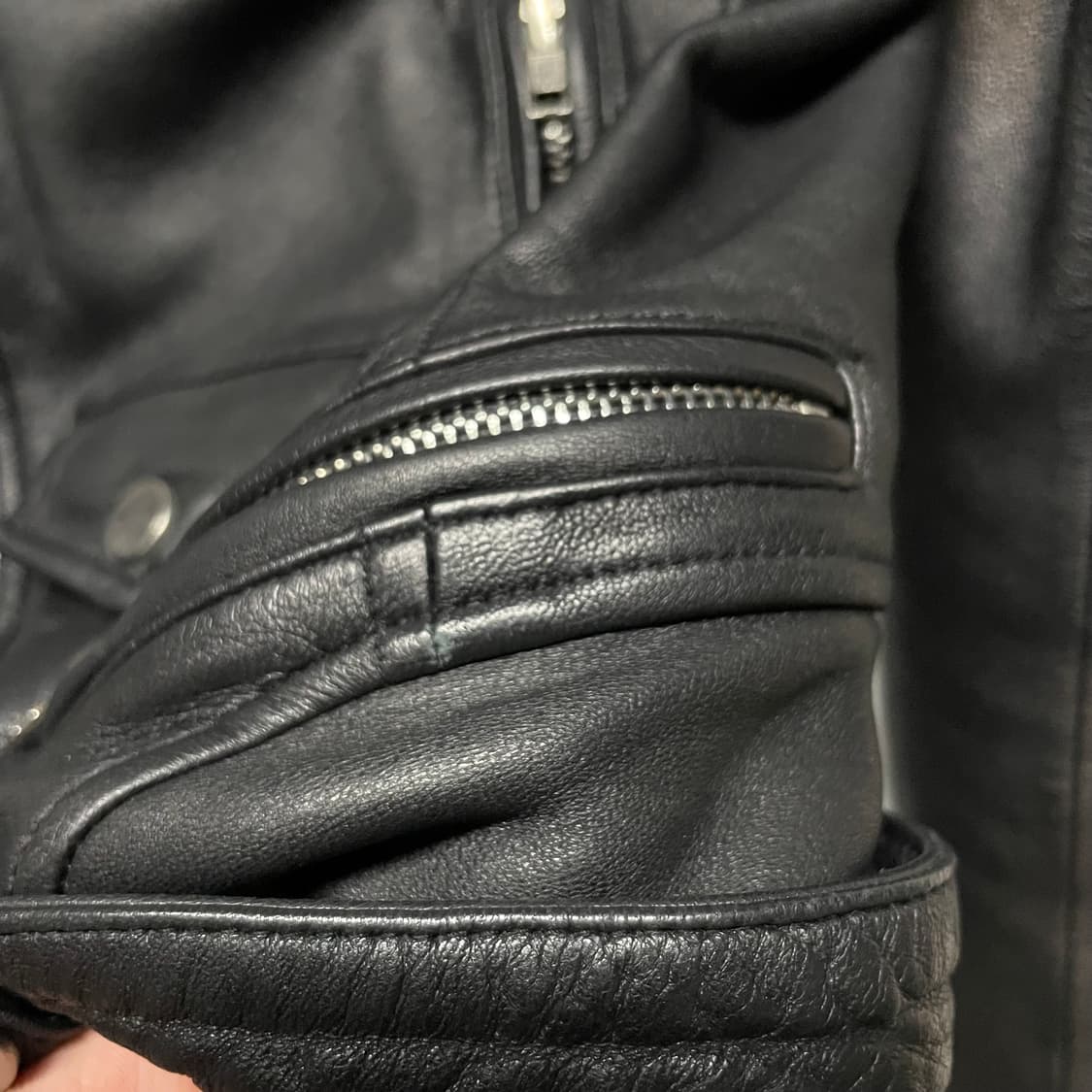 드로잉 양가죽 라이더 자켓 상품이미지2