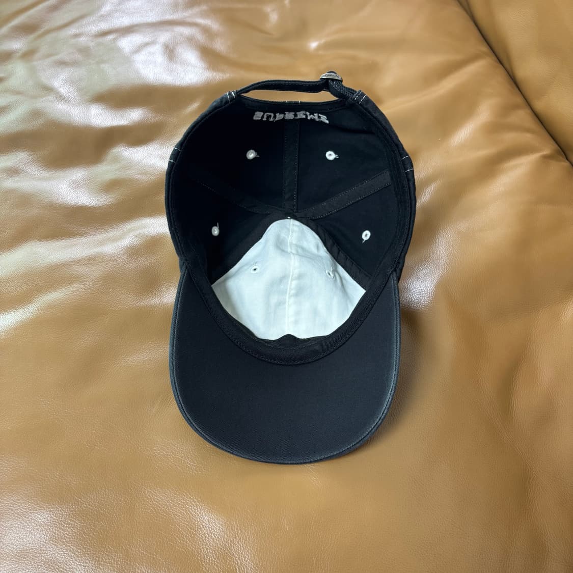 Supreme 슈프림 바이저 스티치 워시드 블랙 6패널 볼캡 모자 상품이미지6