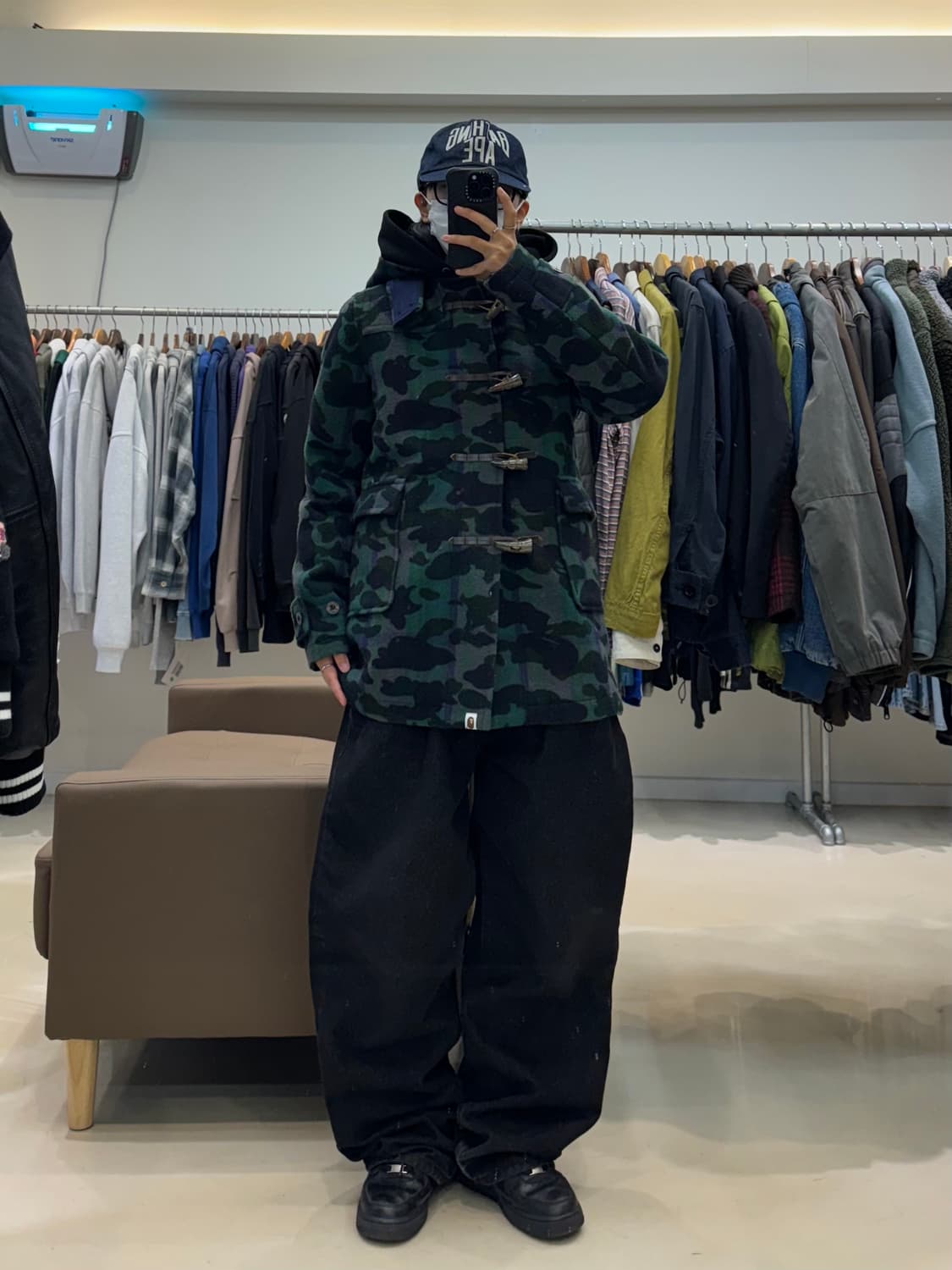 00s 베이프 녹계 더플 코트 상품이미지6