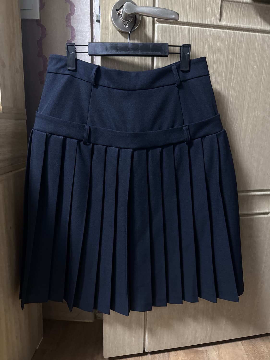 바이링 이중오비 스커트 새상품 S사이즈 그레이/네이비 상품이미지3