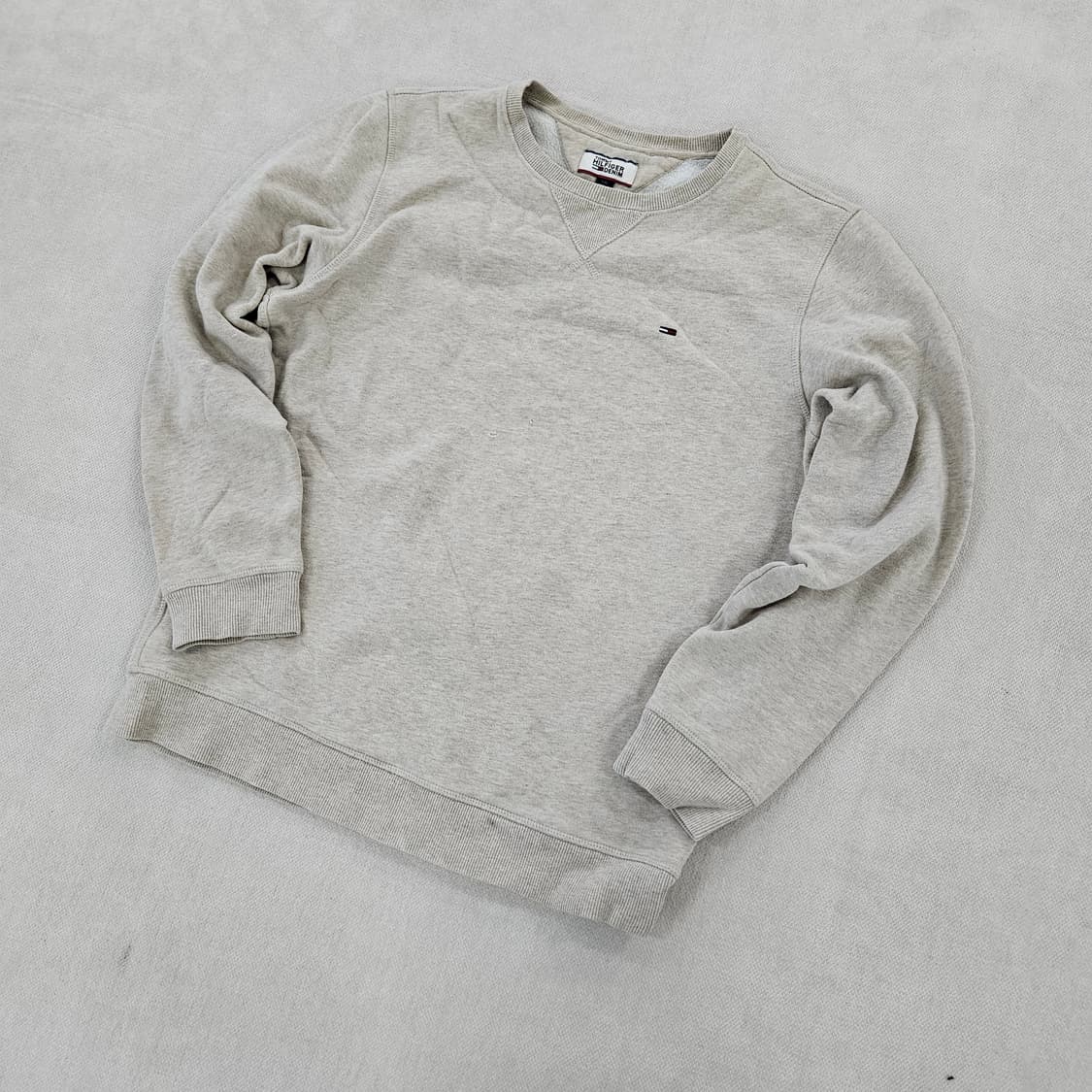 [L/G] 타미힐피거 기모 베이지 스몰로고 맨투맨 0115YH1 상품이미지1