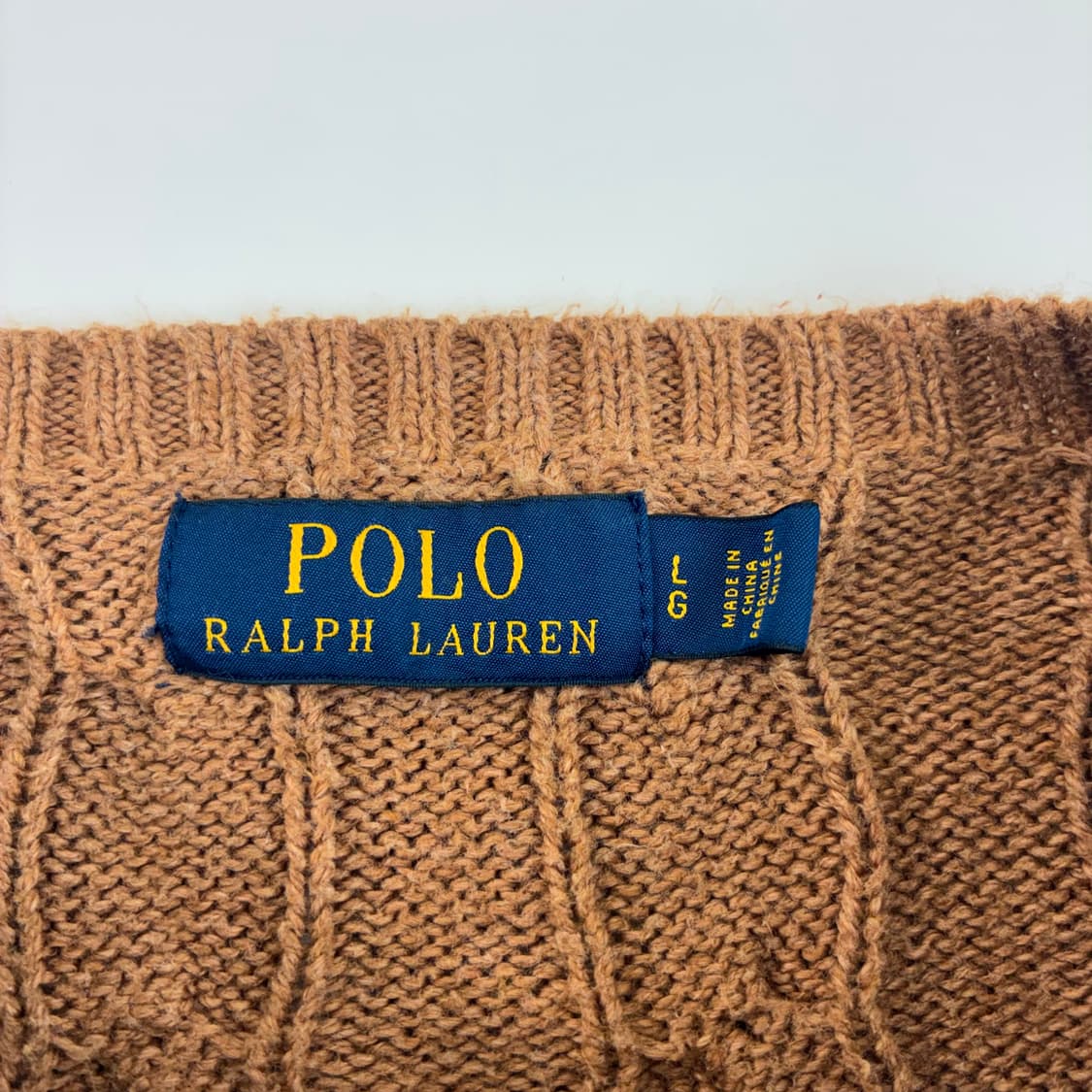 Polo 폴로 랄프로렌 브라운베이지 케이블 라운드 니트 상품이미지4