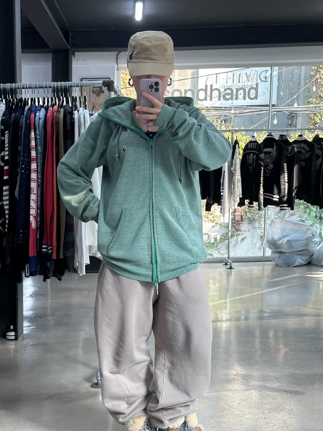 베이프 자수 사루 풀 후드집업 상품이미지2