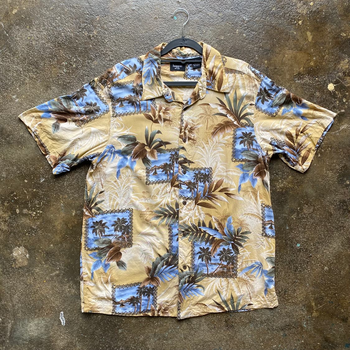 빈티지 하와이안 반팔 셔츠 야자수 패턴 상품이미지1