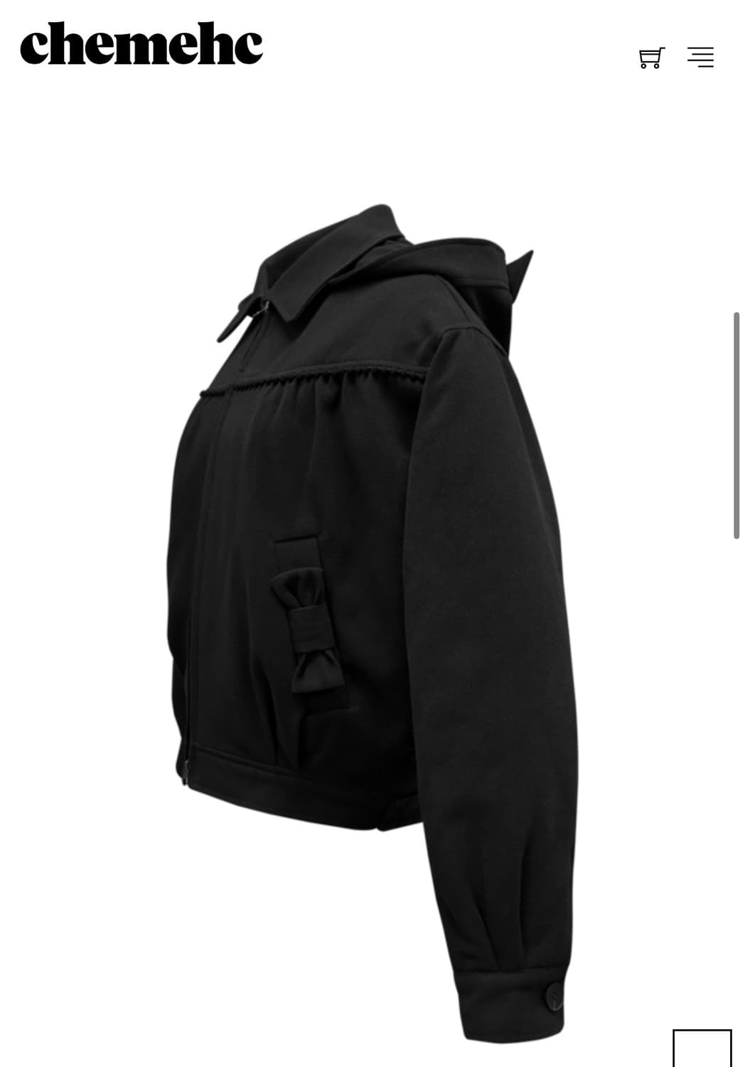  체메씨 BLANK HOOD JACKET (BLACK)   상품이미지2