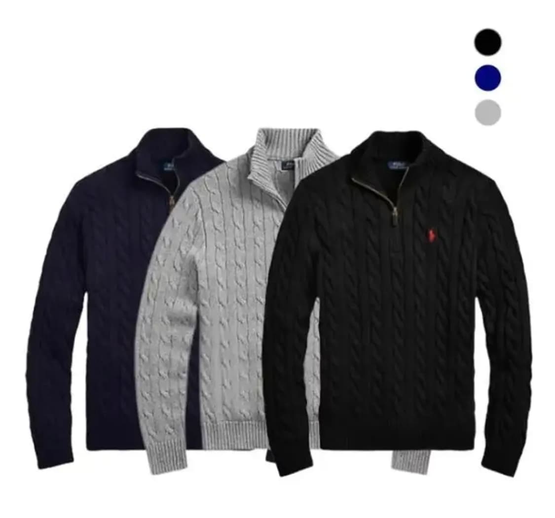 폴로 반집업 네이비 니트 XL (새상품) 상품이미지3