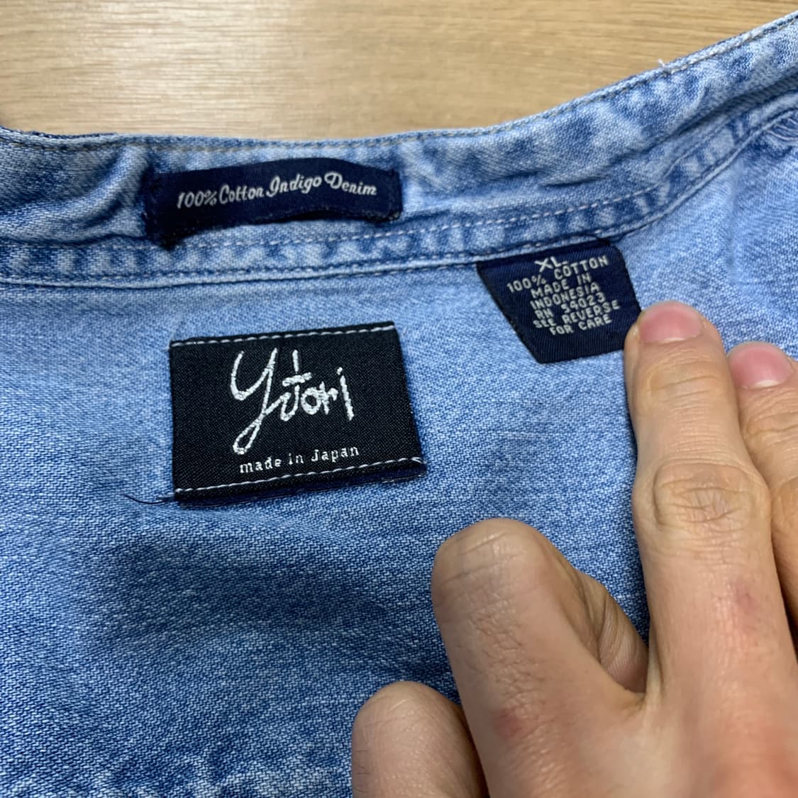 XL)Yutori 차이나 스타일 커스텀 데님셔츠 상품이미지3