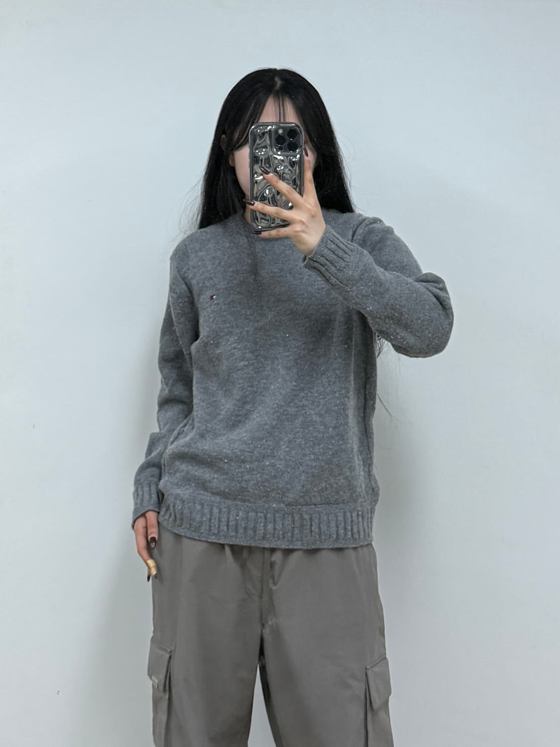 타미힐피거 램스울 크루넥 니트 그레이 E19 상품이미지1