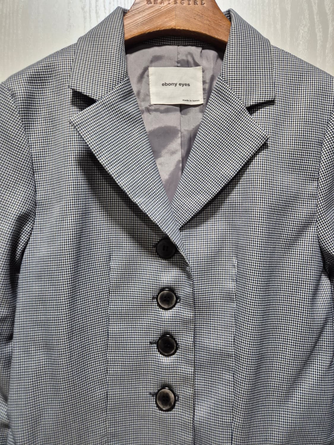 빈티지 체크 패턴 여성 자켓 상품이미지2