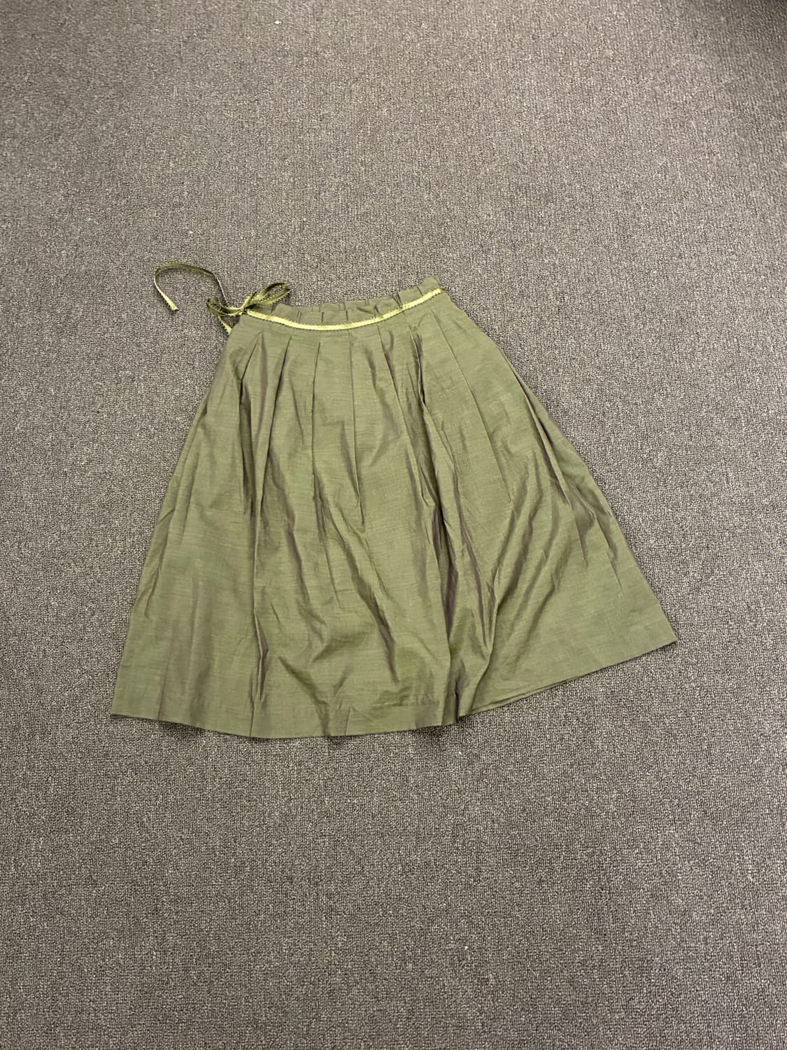 S)Japanese vintage 여성 리본 디테일 플리츠 미디 스커트 상품이미지5