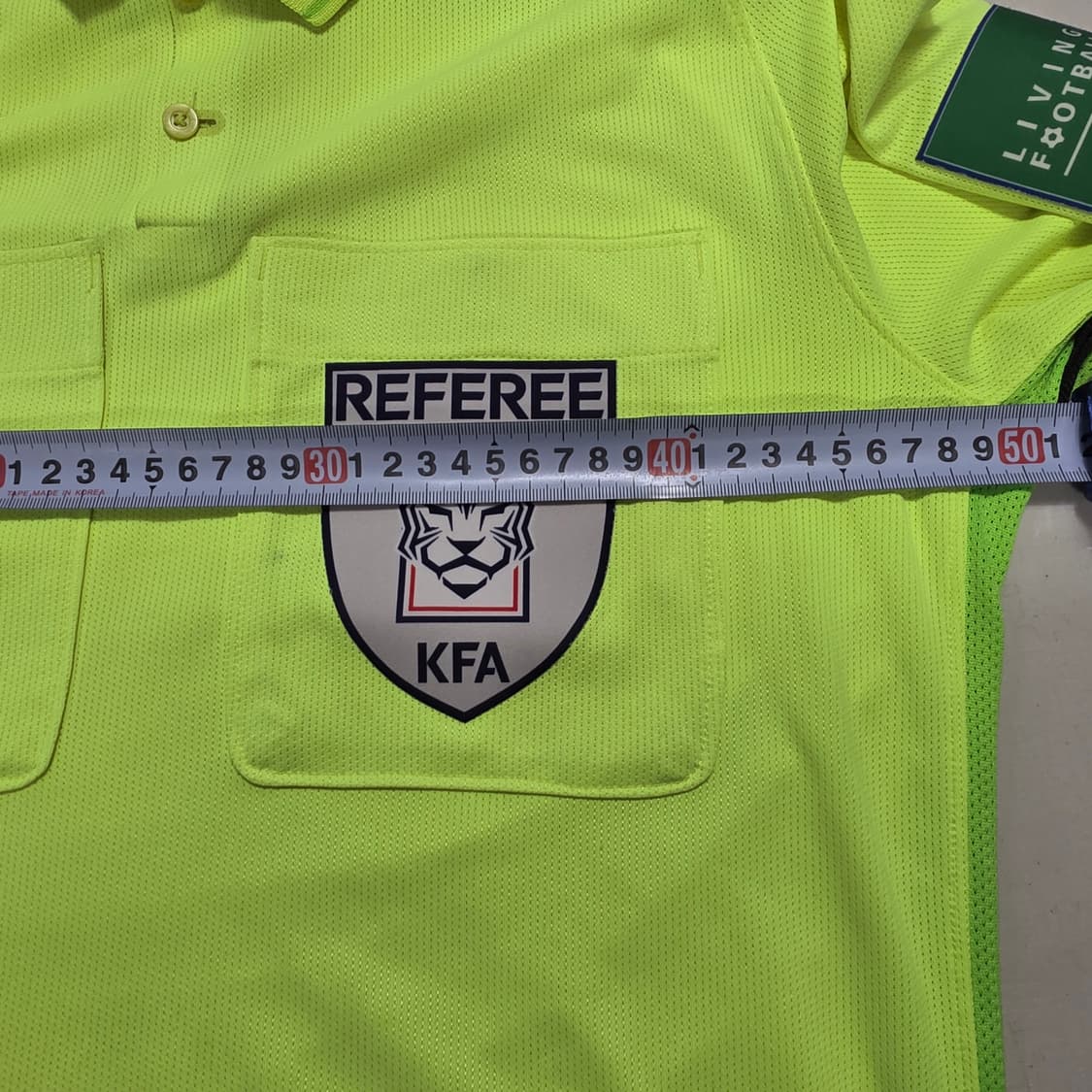 0189 나이키 드라이핏 심판 유니폼 긴팔 M 형광 옐로우 KFA 레프리 상품이미지3