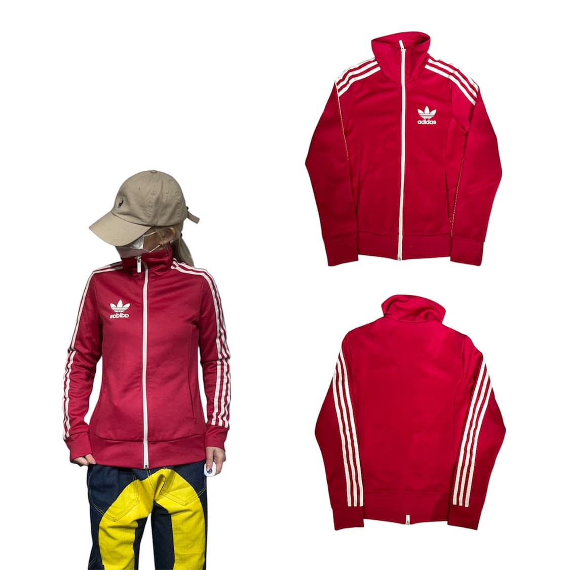 아디다스 레드 유로파 화이트 삼선 트랙탑 져지 90 상품이미지1