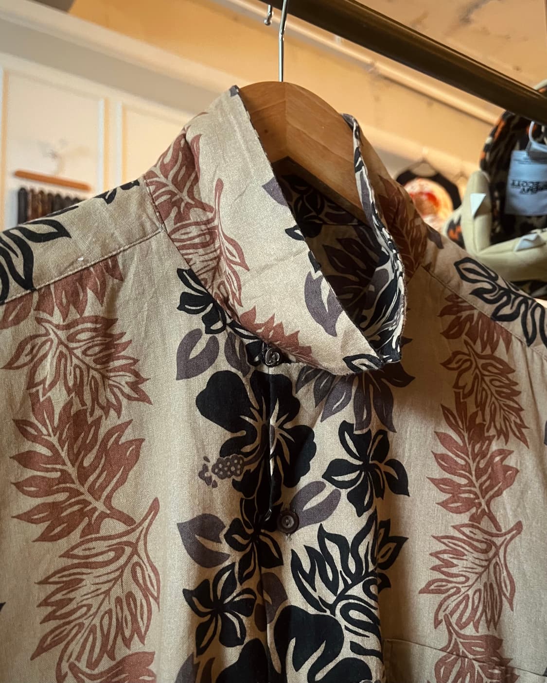 Jpn Vintage Linen Mixed 1/2 Ethnic Shirt 상품이미지5