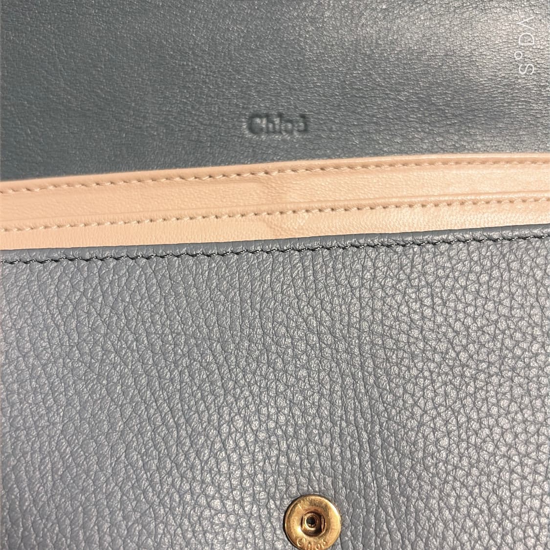 끌로에 장지갑 블루 그레이 레더 상품이미지6