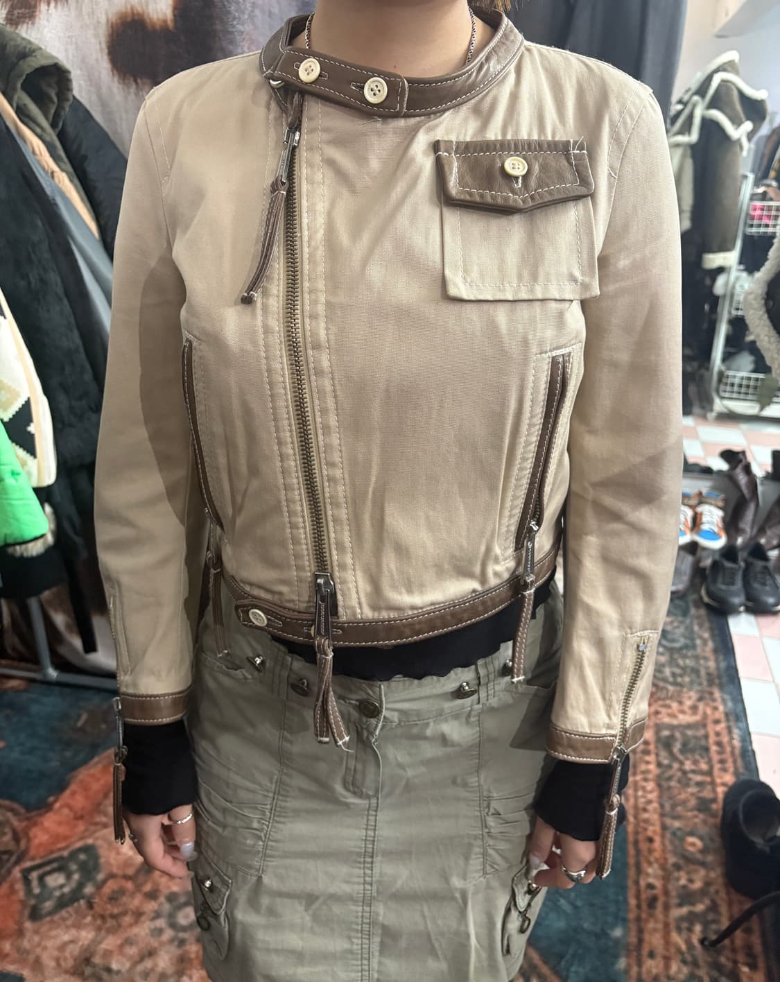 TTF✳️2000‘s 디스퀘어드2 크롭 코튼 라이더 재킷 상품이미지2