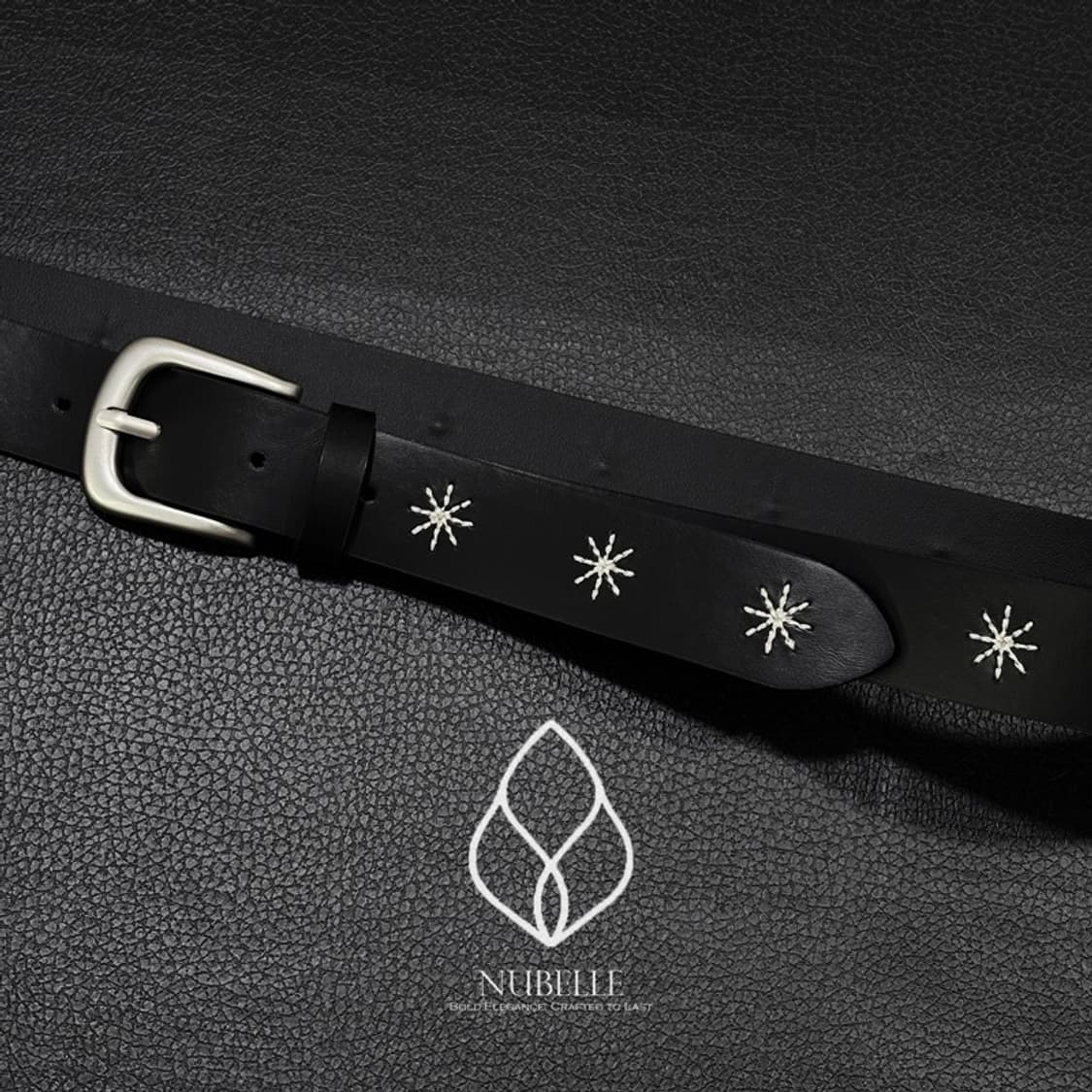 🌗 Daisy stitch belt / 데이지 플라워 스티치 가죽 벨트 상품이미지2