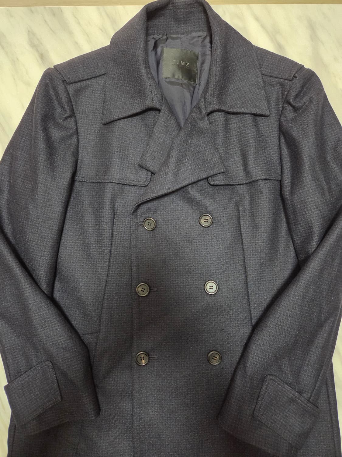 타임옴므 네이비 더블 브레스트 코트 상품이미지3