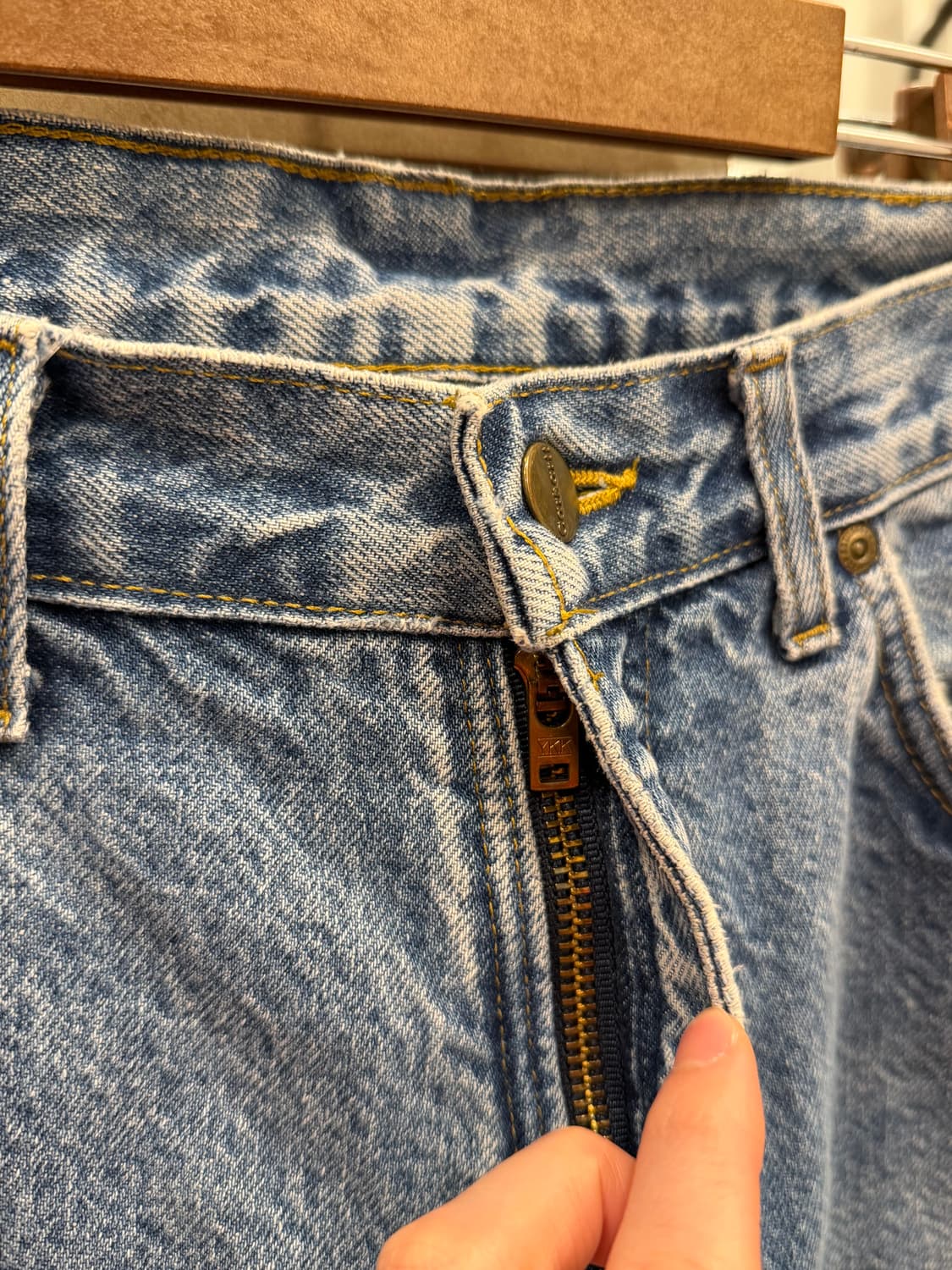 00s Carhartt 칼하트 플란넬 데님 팬츠 (made in USA) 상품이미지3