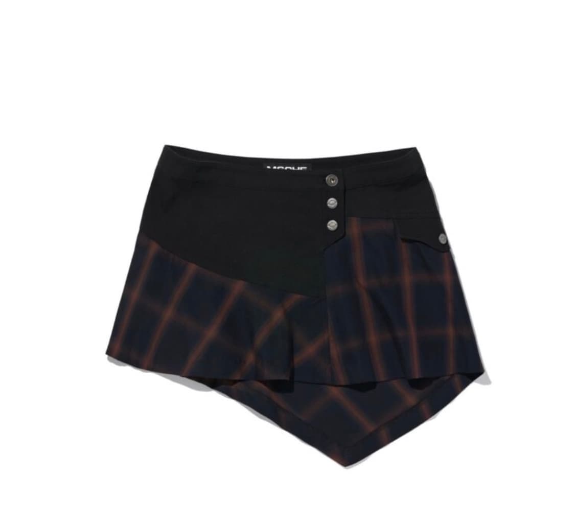 미스치프 ASYMMETRIC TWO-TONE MINI SKIRT 상품이미지1