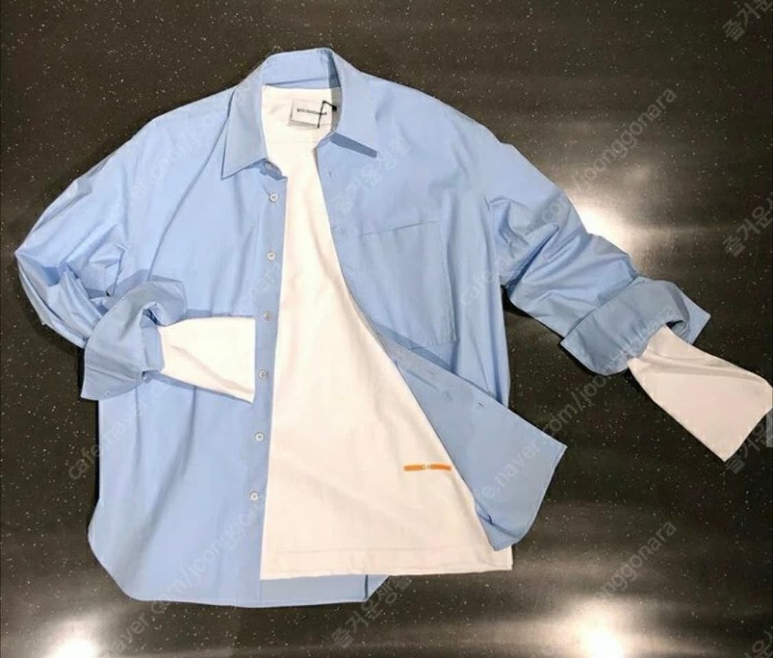 솔리드옴므 오버핏 블루 셔츠 상품이미지4