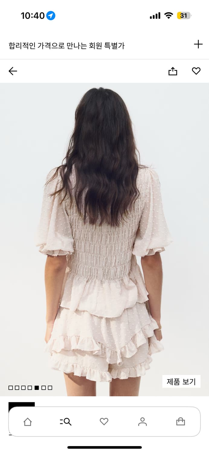 H&m 스모킹 스위스 도트 블라우스 + 프릴 트리밍 스위스 도트 스코트 상품이미지6