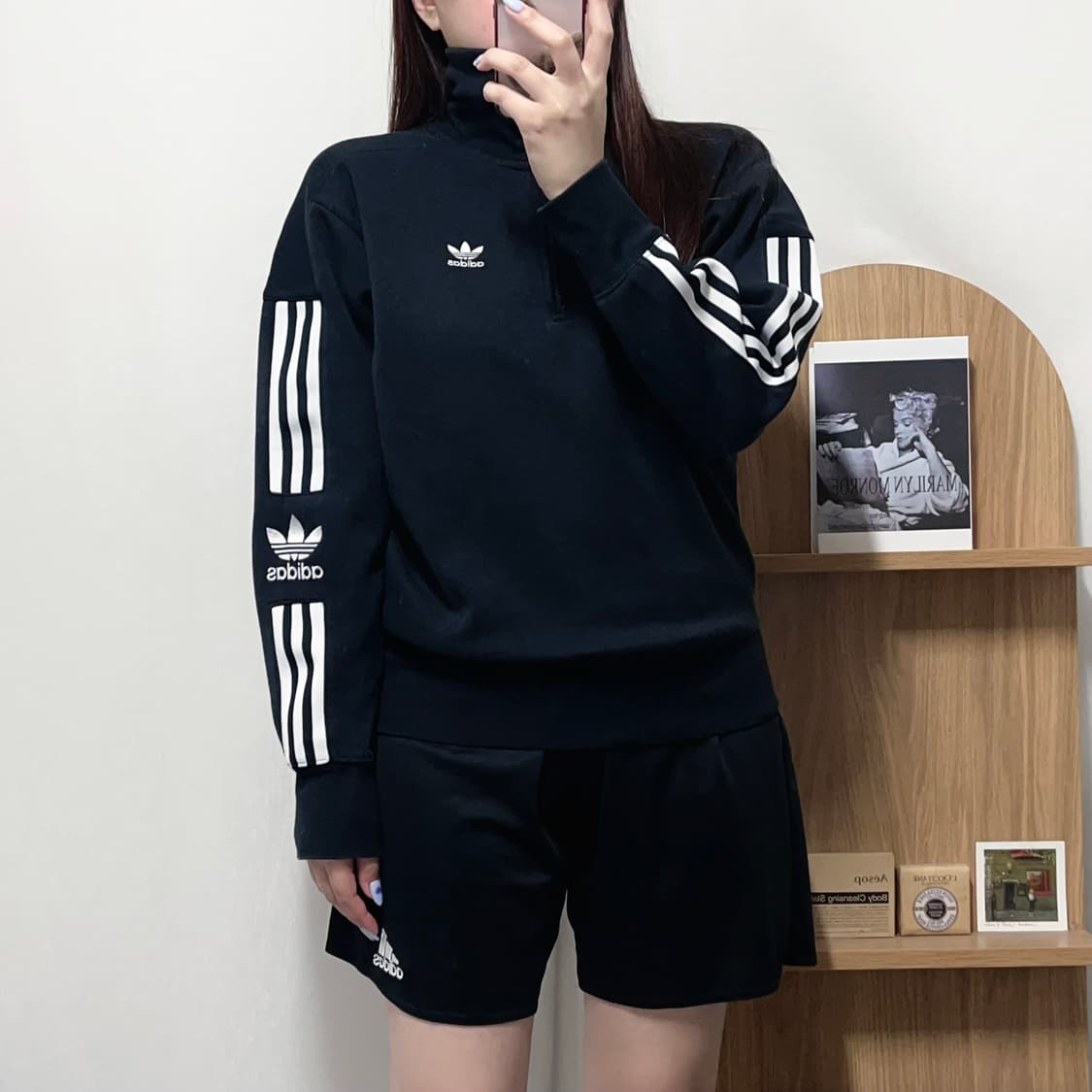 [정품] 아디다스 블랙 트레포일 하프집업 [ US XS ] 상품이미지2