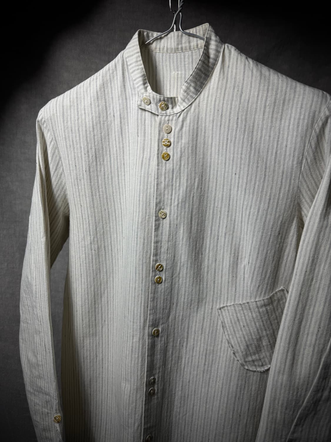 Marc Point Striped Band Collar Shirt   상품이미지4