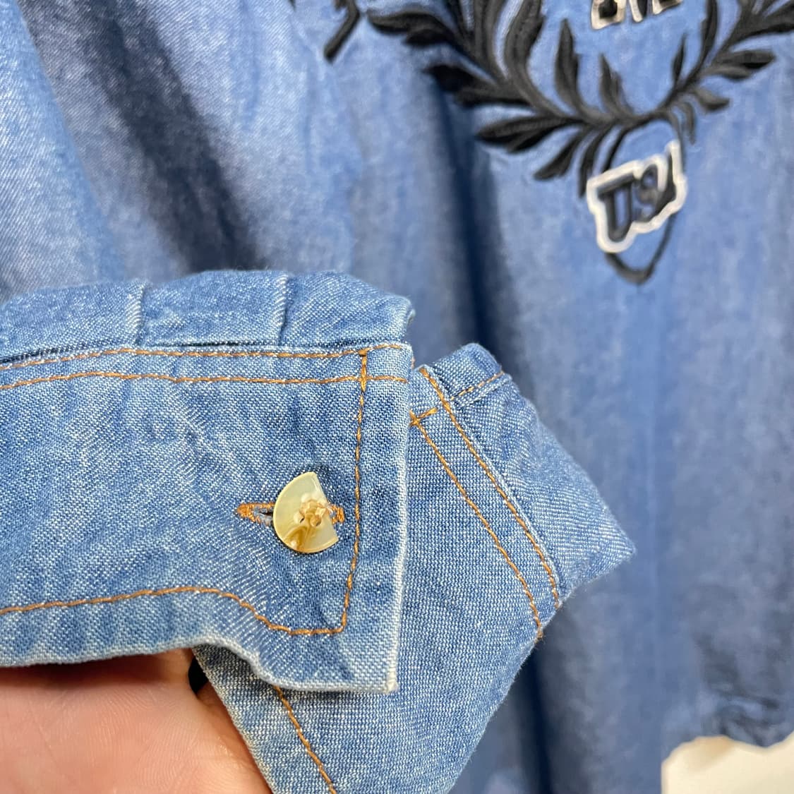 아비렉스 빅로고 데님 셔츠 자켓 상품이미지4