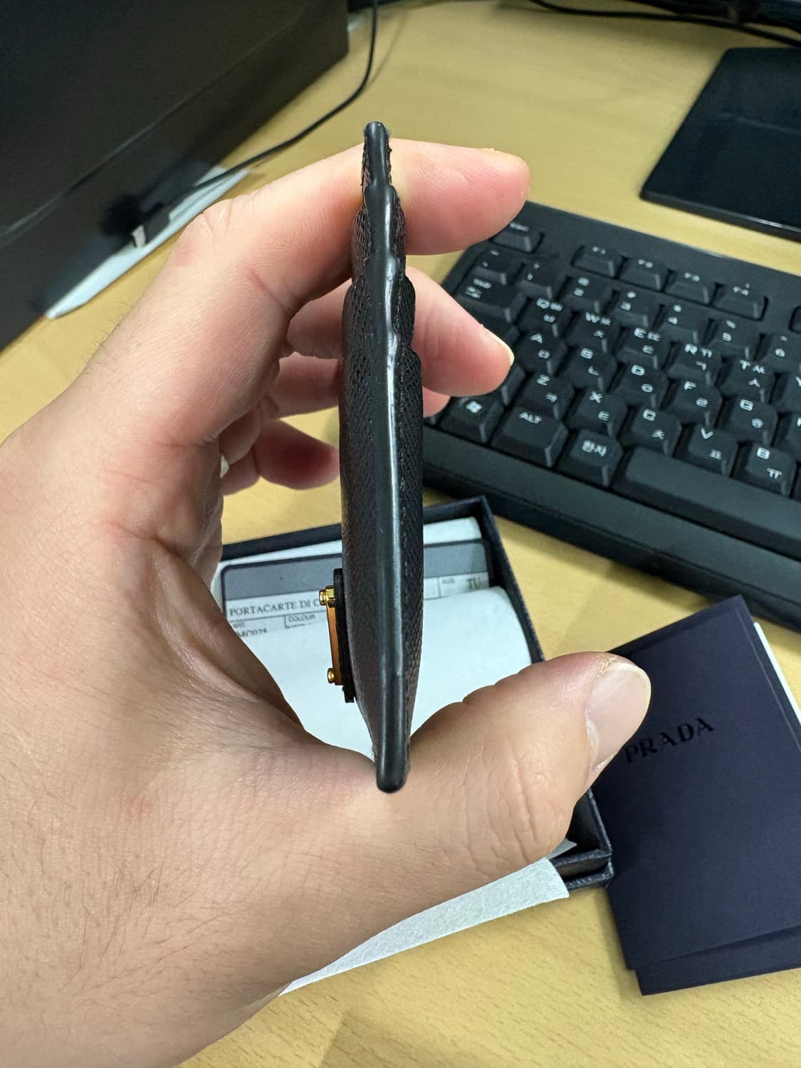 프라다 사피아노 카드지갑 블랙 상품이미지4