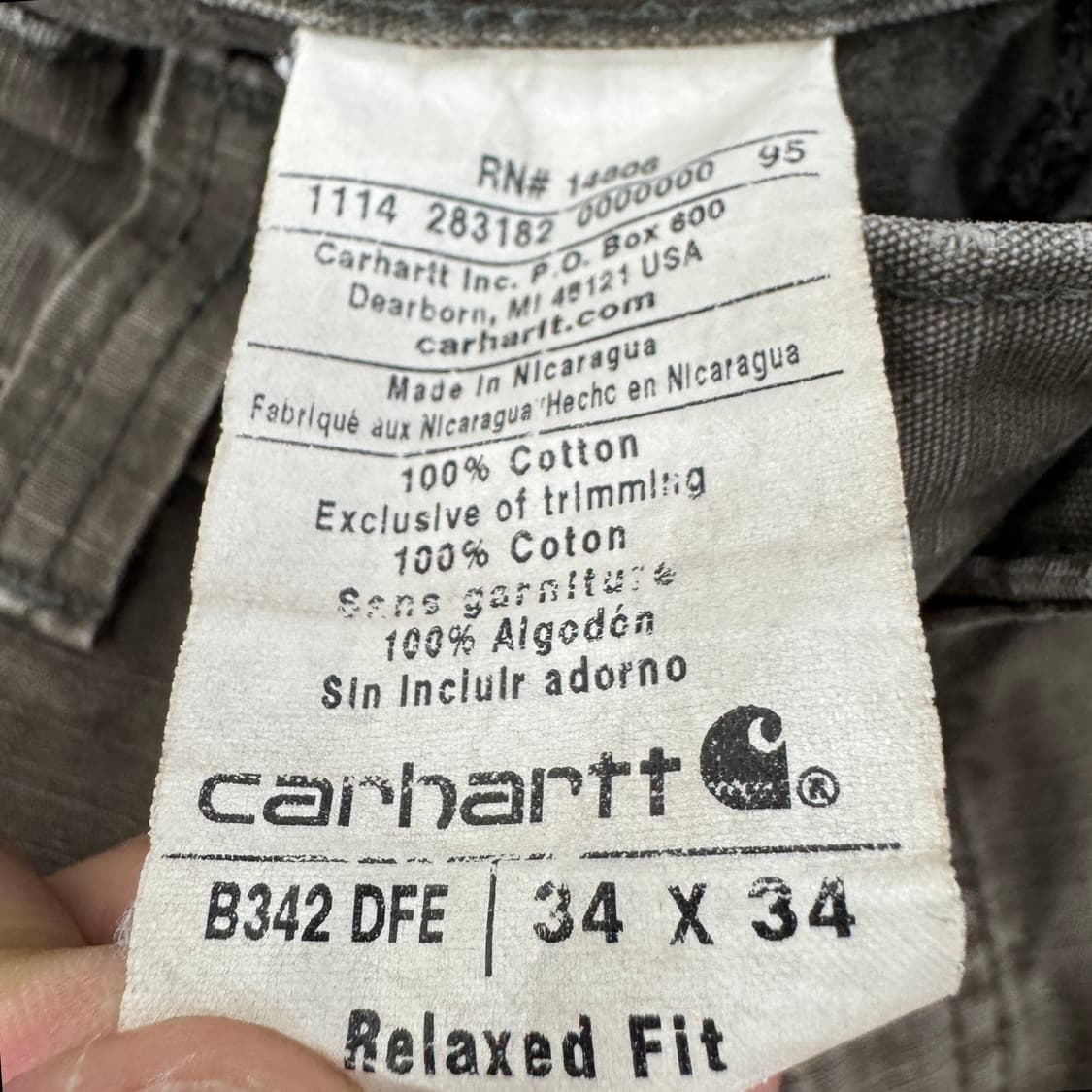 칼하트 OG 카펜터 다크브라운 페이딩 탄창 워크 카고팬츠 상품이미지10