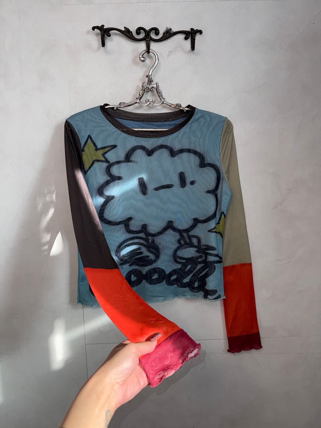 Color mix match kitsch clouds sleeve 상품이미지3