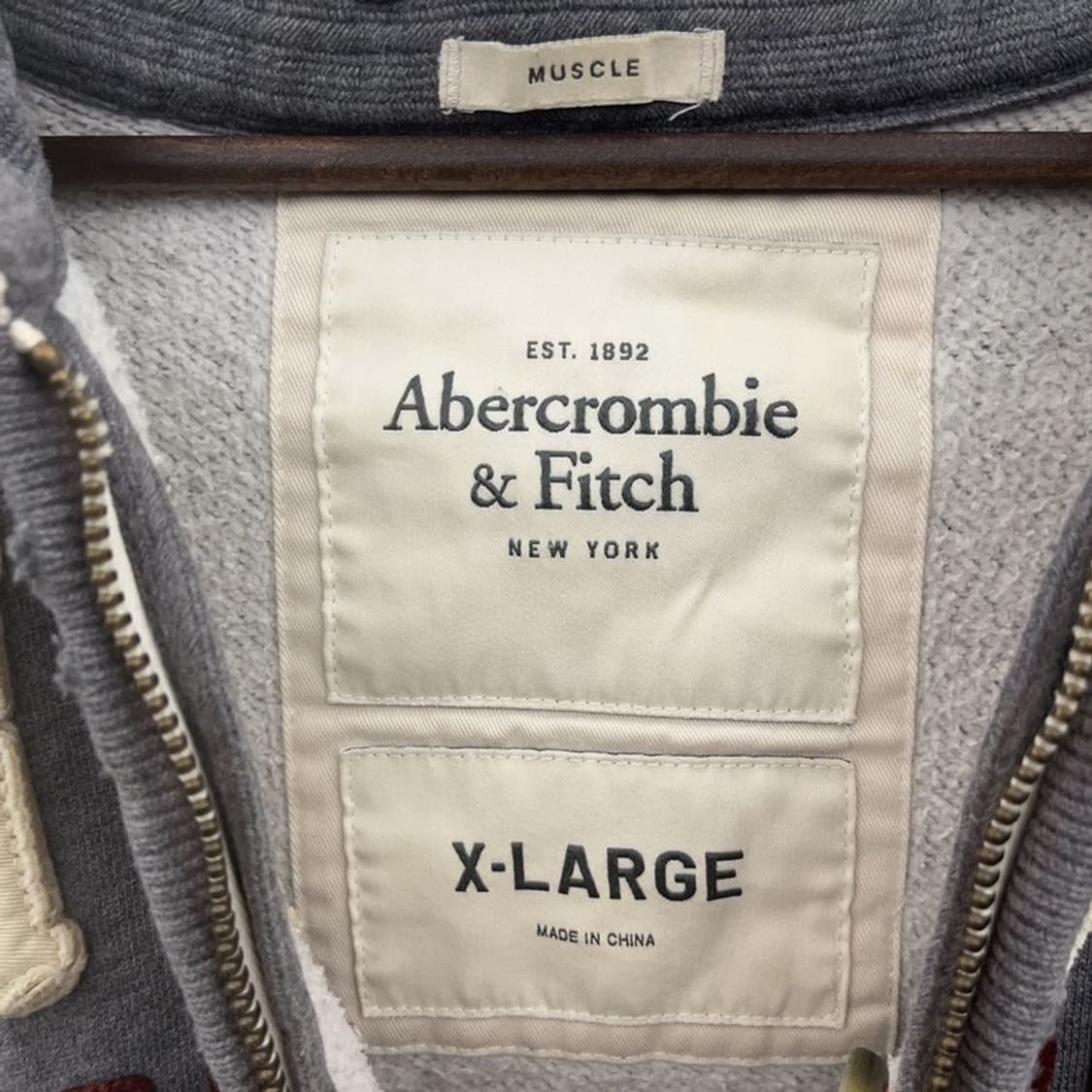 아베크롬비 빈티지 데미지 포인트 약기모 후드집업 XL C08012 상품이미지5
