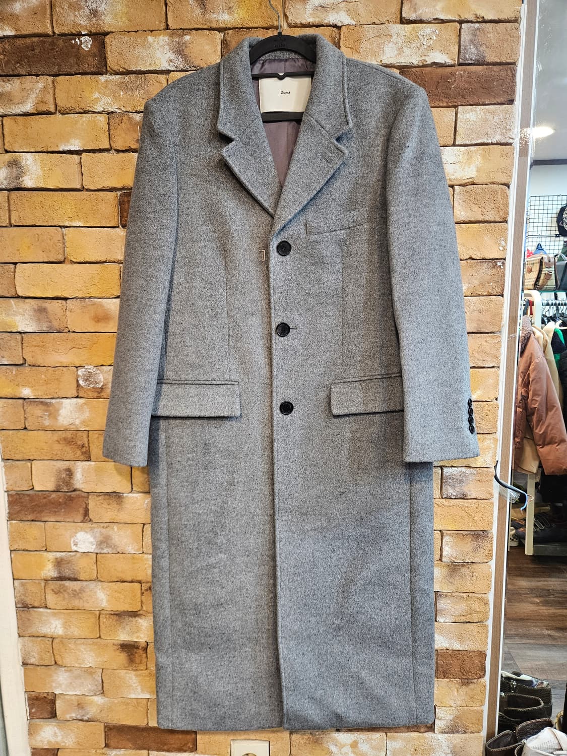 던스트(Dunst)의 멜란지 그레이 색상 롱 코트 상품이미지2