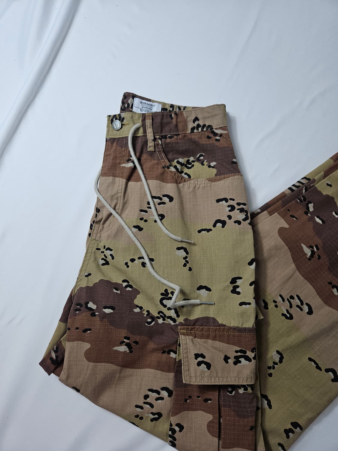 비에스래빗 카고 루즈핏 카모팬츠 스트링 코튼 워크 L 상품이미지2