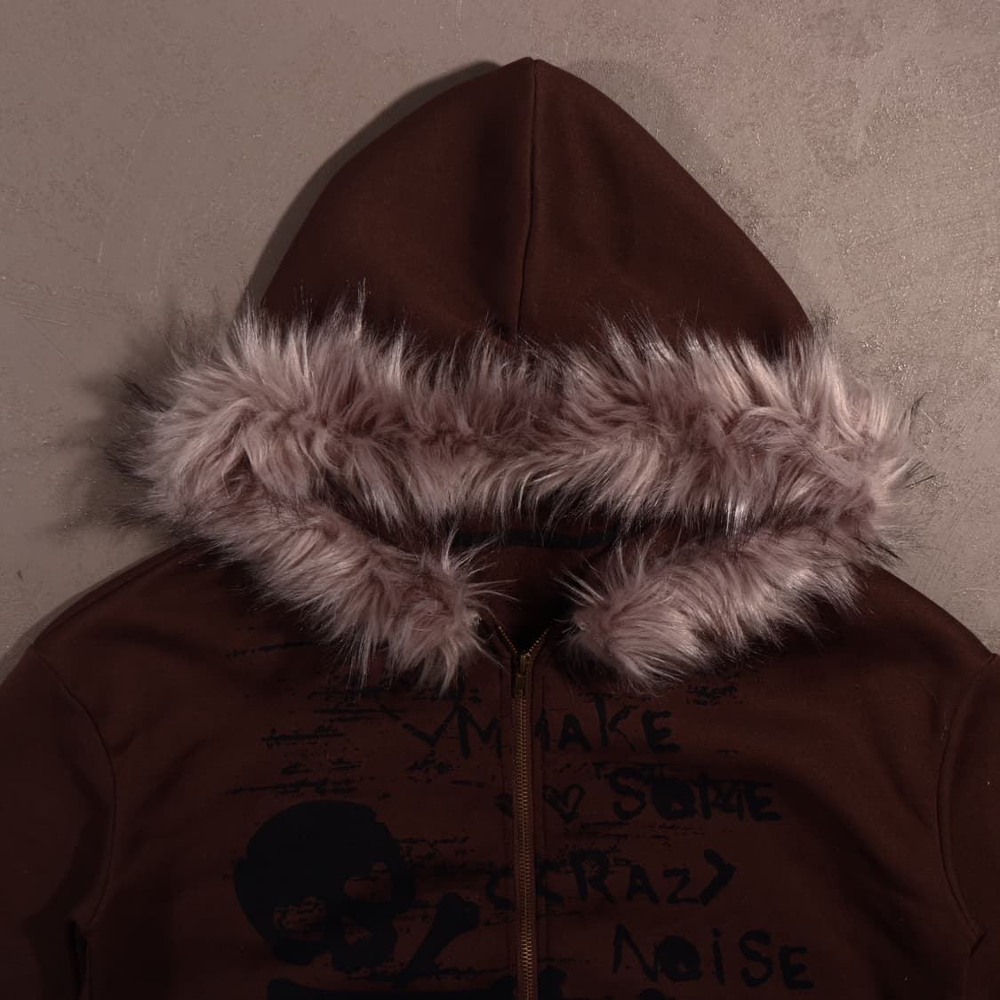 일본빈티지 그런지 퍼 후드집업 상품이미지2