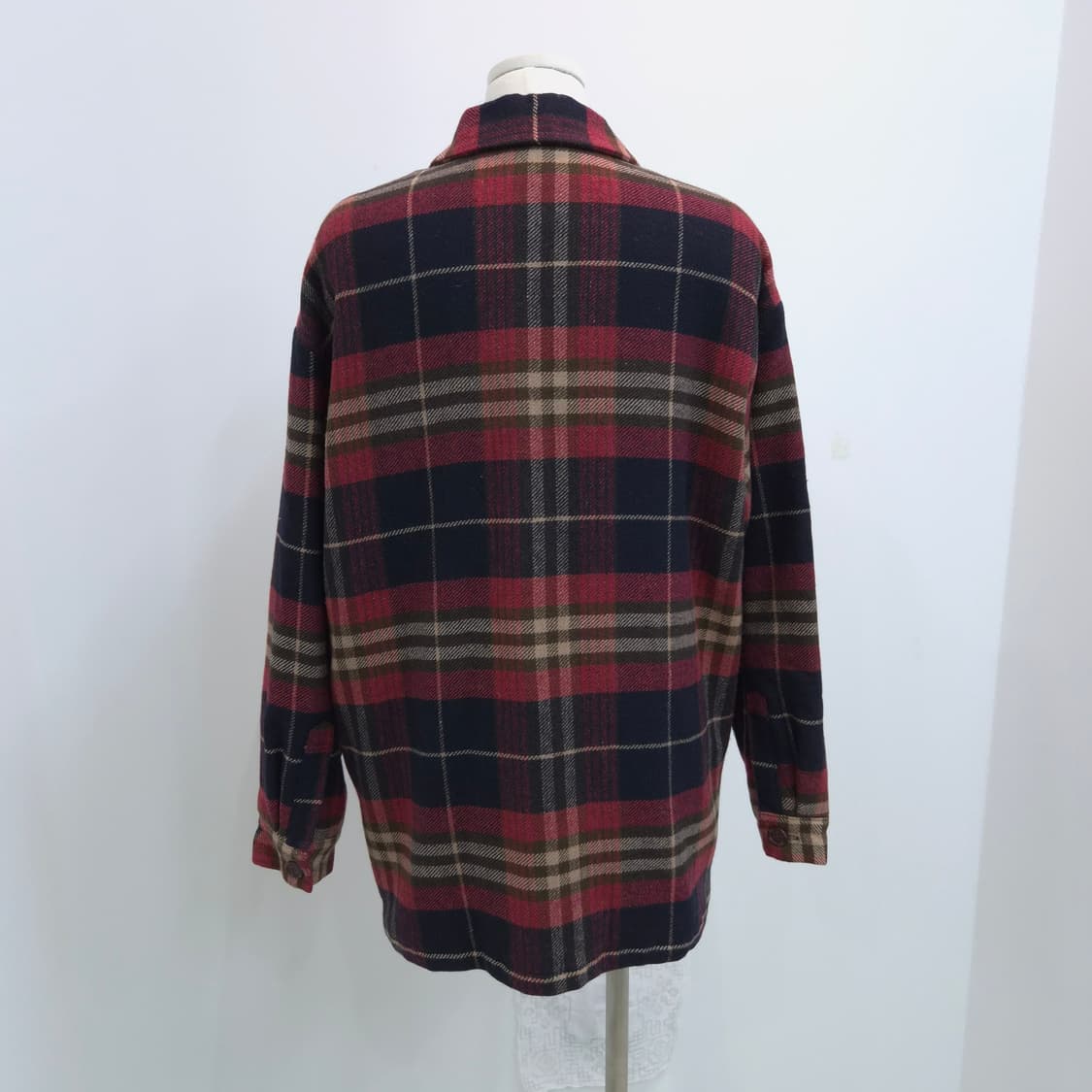 여성 울 체크 하프자켓 상품이미지9