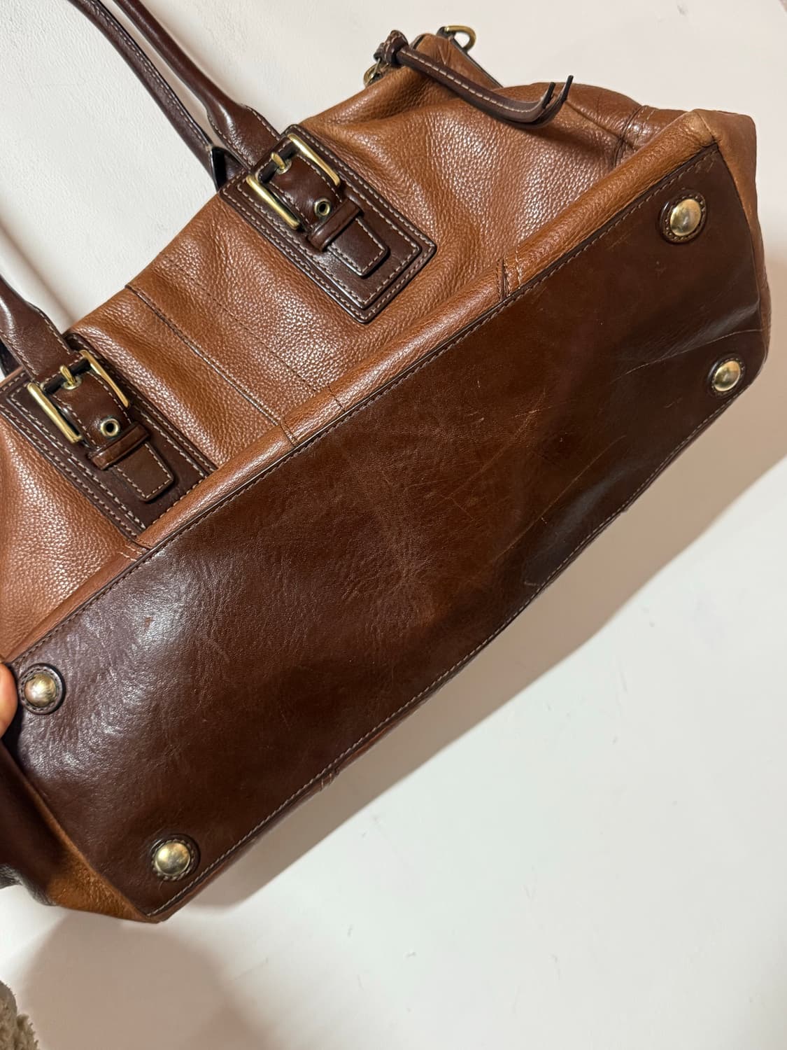 코치 빈티지 브라운 풀레더 숄더백 보스턴백 미디움 상품이미지8