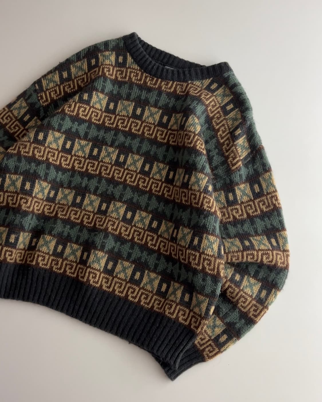 아이스웨어 아이슬란드 빈티지 패턴 울 니트 M 상품이미지3