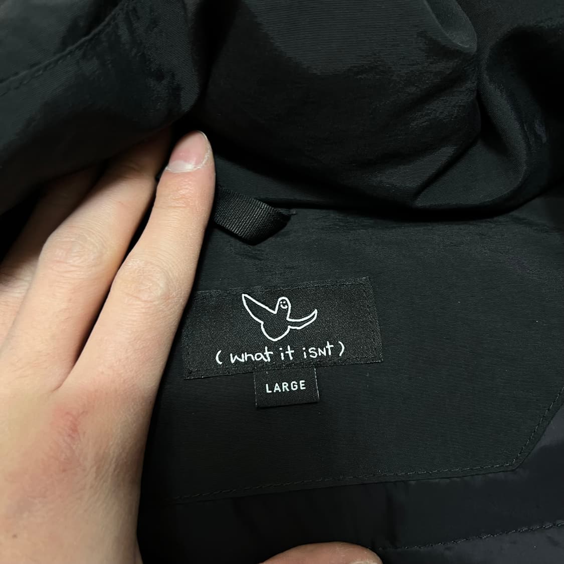 와릿이즌 마크 곤잘레스 스펠 로고 후드 롱패딩 점퍼 [블랙] L/100 상품이미지5