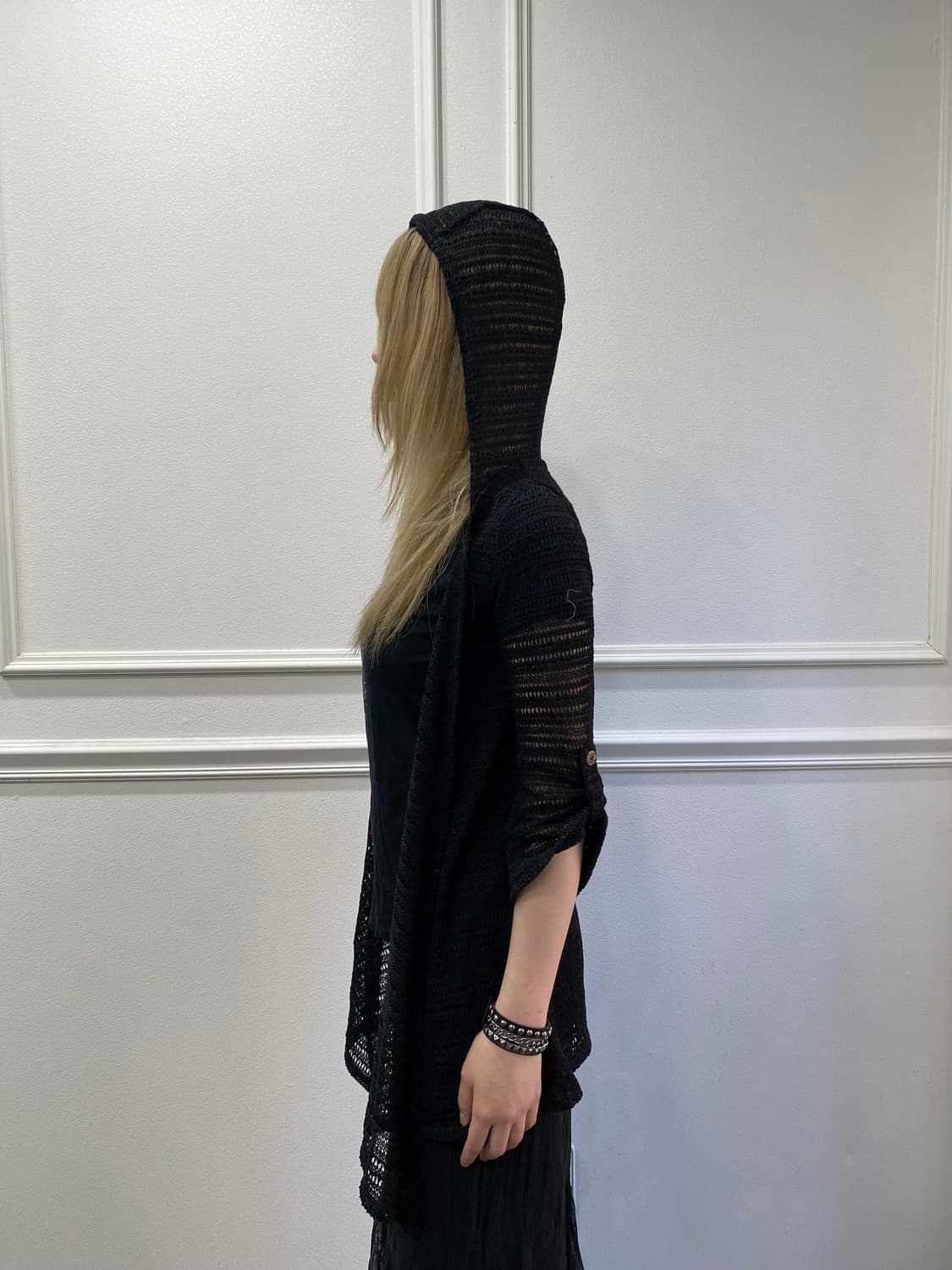 [Cecil Mcbee]Mesh 1/2 Hoodie Cardigan 상품이미지2