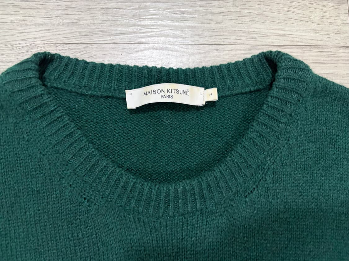 메종키츠네 빅 폭스 헤드 풀오버 니트 다크 그린 L 상품이미지3
